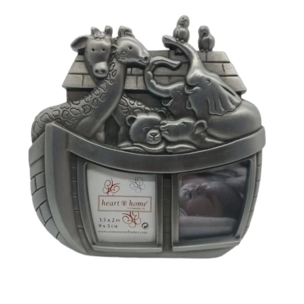 Conoisseur Silver Pewter Noah's  Ark Frame, 3.5"x2"